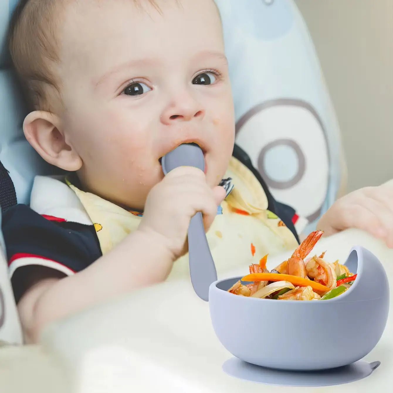 Assiete enfant en Silicone avec ventouse - Câlins Bébés